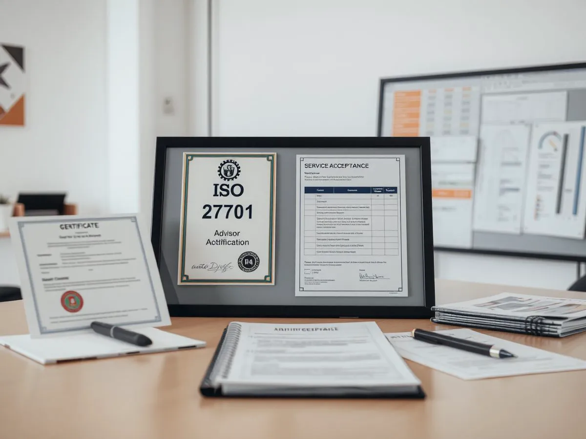 ISO 27001认证证书与安全核对材料